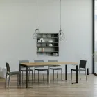 Consola extensible hasta 300 cm con estructura antracita y madera Made in Italy - Fata Viadurini