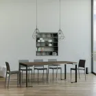 Consola extensible hasta 300 cm con estructura antracita y madera Made in Italy - Fata Viadurini