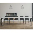 Consola extensible hasta 300 cm con estructura antracita y madera Made in Italy - Fata Viadurini