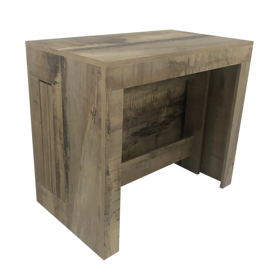 Consola extensible a 300 cm desde la entrada o la sala de estar en madera - Katharina Viadurini