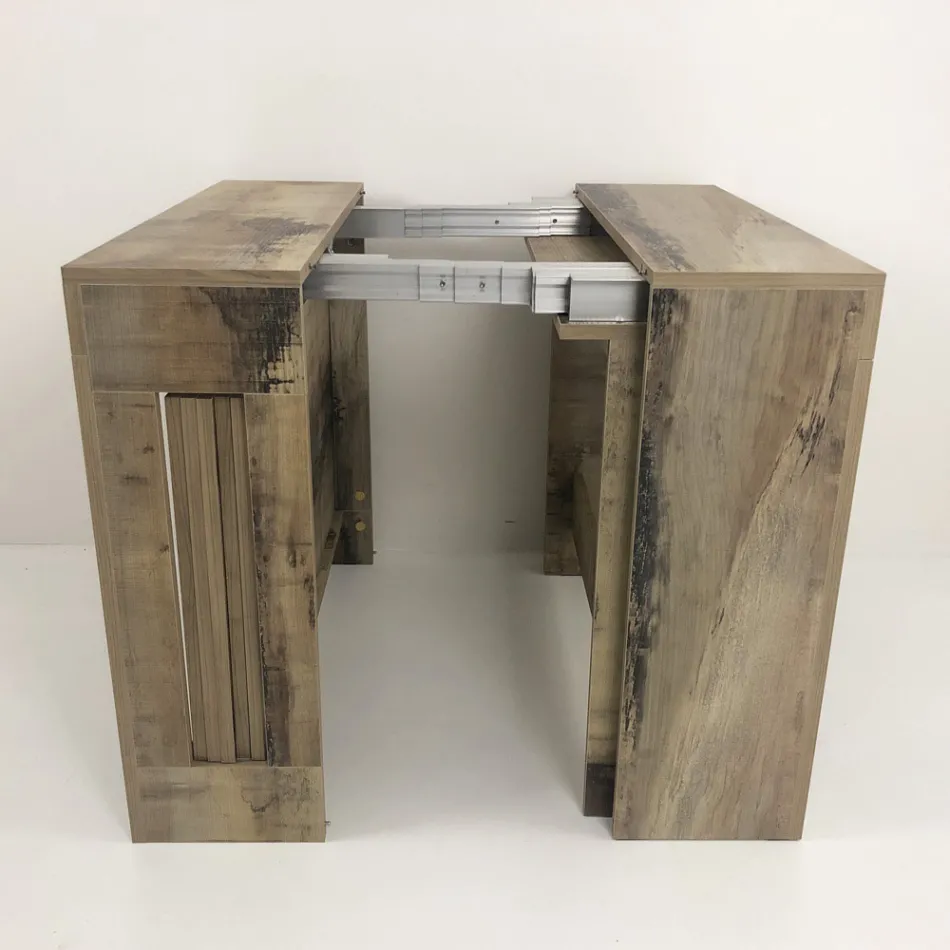 Consola extensible a 300 cm desde la entrada o la sala de estar en madera - Katharina Viadurini