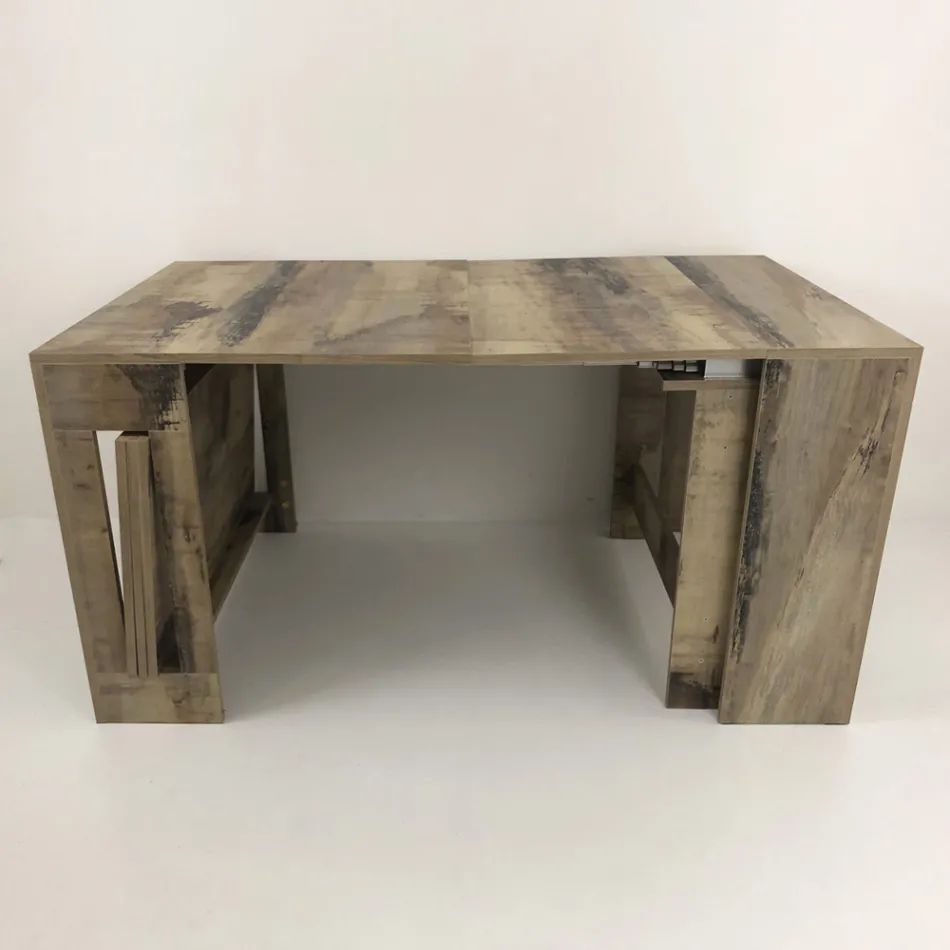 Consola extensible a 300 cm desde la entrada o la sala de estar en madera - Katharina Viadurini