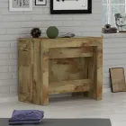 Consola extensible a 300 cm desde la entrada o la sala de estar en madera - Katharina Viadurini