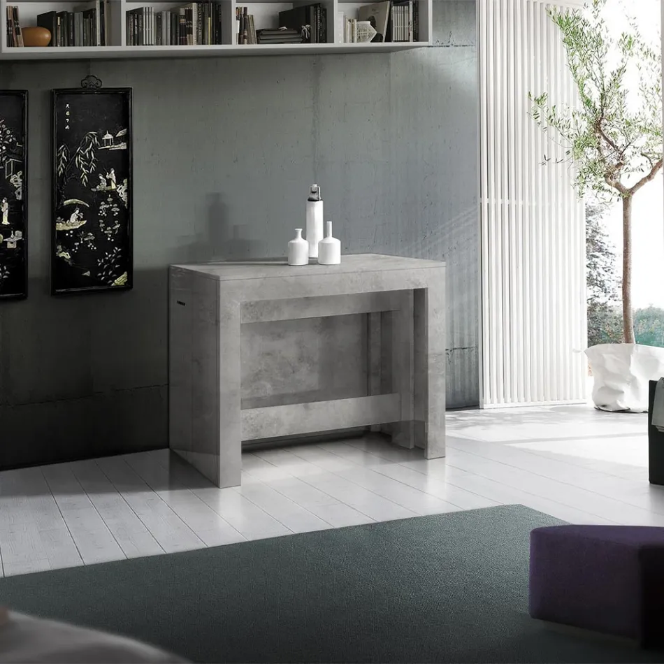 Consola extensible a 300 cm desde la entrada o la sala de estar en madera - Katharina Viadurini