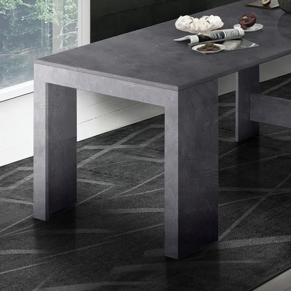 Consola extensible a 300 cm desde la entrada o la sala de estar en madera - Katharina Viadurini