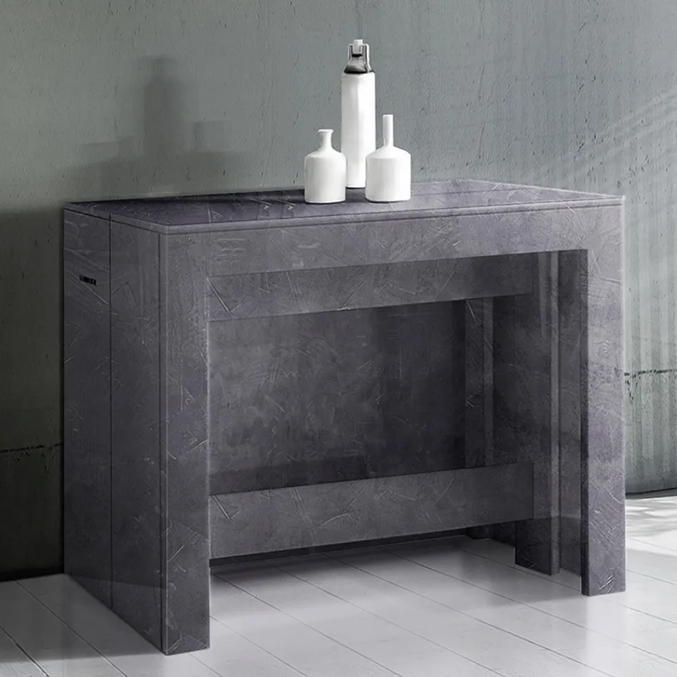 Consola extensible a 300 cm desde la entrada o la sala de estar en madera - Katharina Viadurini