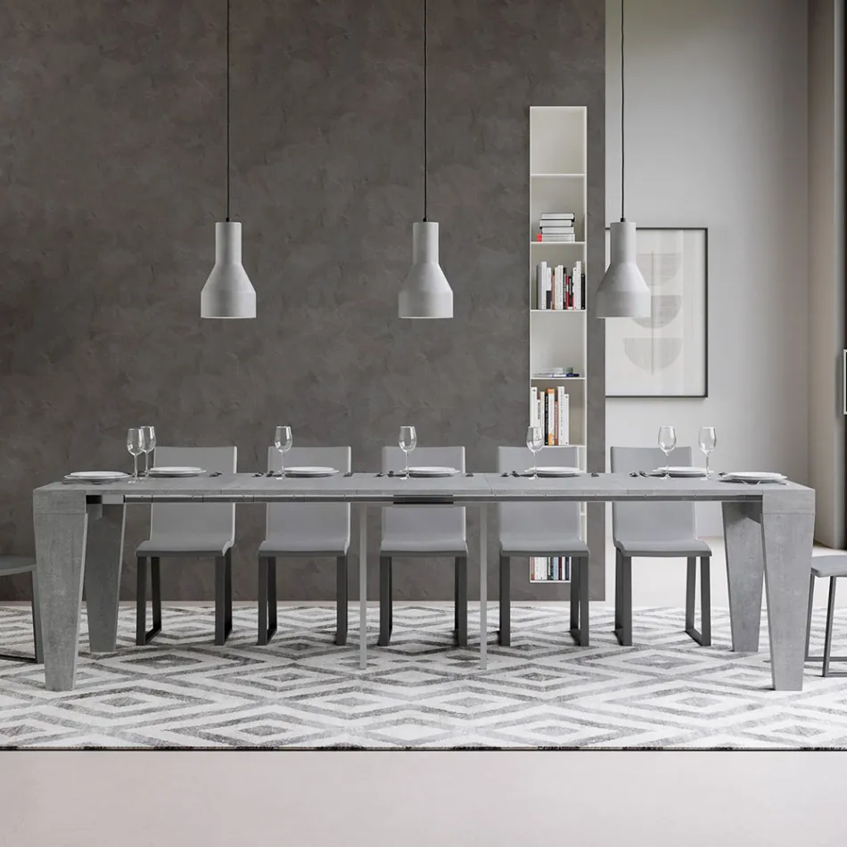 Consola extensible hasta 300 cm en madera Made in Italy - Trono Viadurini