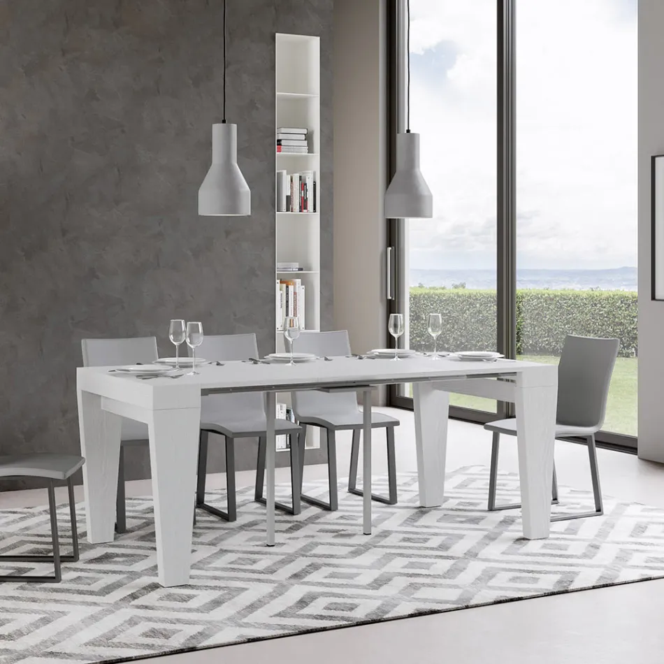 Consola extensible hasta 300 cm en madera Made in Italy - Trono Viadurini