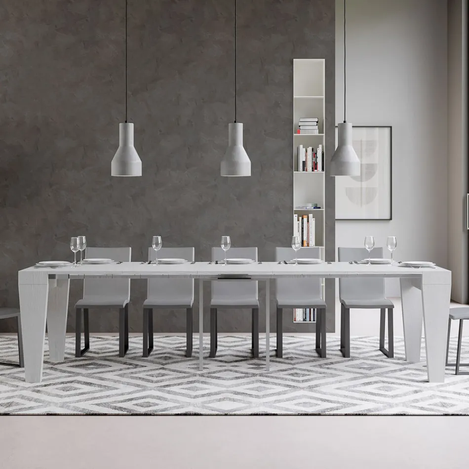 Consola extensible hasta 300 cm en madera Made in Italy - Trono Viadurini