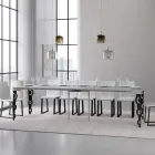 Consola extensible con patas de hierro modernas Made in Italy - Palazzo Viadurini