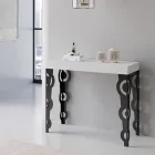 Consola extensible con patas de hierro modernas Made in Italy - Palazzo Viadurini