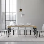 Consola extensible con patas de hierro modernas Made in Italy - Palazzo Viadurini