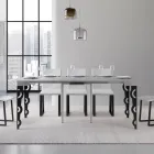 Consola extensible con patas de hierro modernas Made in Italy - Palazzo Viadurini