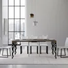 Consola extensible con patas de hierro modernas Made in Italy - Palazzo Viadurini