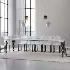 Consola extensible con patas de hierro modernas Made in Italy - Palazzo Viadurini