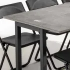 Consola extensible con tablero en melamina y base en metal pintado - Adino Viadurini