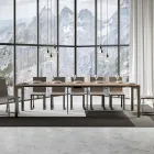 Consola extensible de diseño moderno en madera y hierro Made in Italy - Never Viadurini