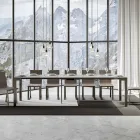 Consola extensible de diseño moderno en madera y hierro Made in Italy - Never Viadurini