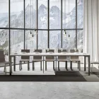 Consola extensible de diseño moderno en madera y hierro Made in Italy - Never Viadurini