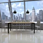 Consola extensible de diseño moderno en madera y hierro Made in Italy - Never Viadurini