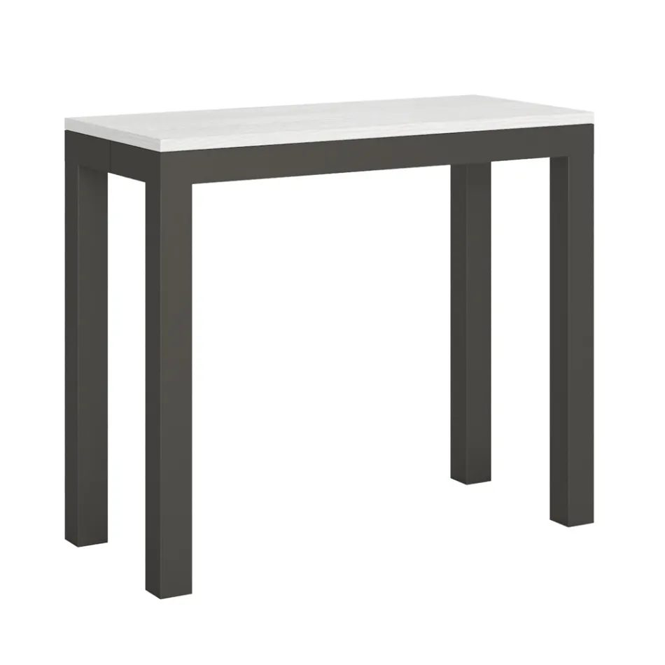 Consola extensible de diseño moderno en madera y hierro Made in Italy - Never Viadurini