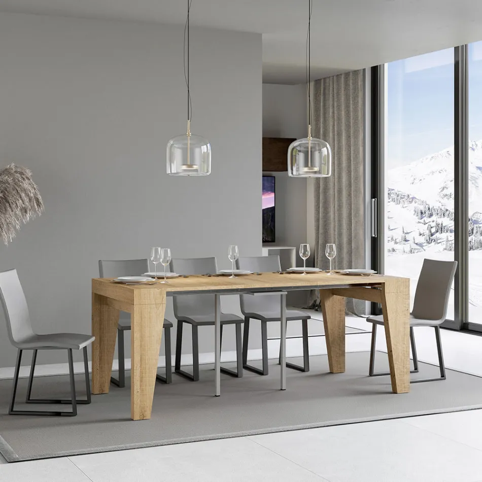 Consola extensible disponible en 2 tamaños diferentes Made in Italy - Grifone Viadurini