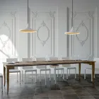 Consola extensible acabado nogal o fresno blanco Made in Italy - Folletto Viadurini
