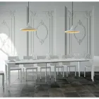 Consola extensible acabado nogal o fresno blanco Made in Italy - Folletto Viadurini