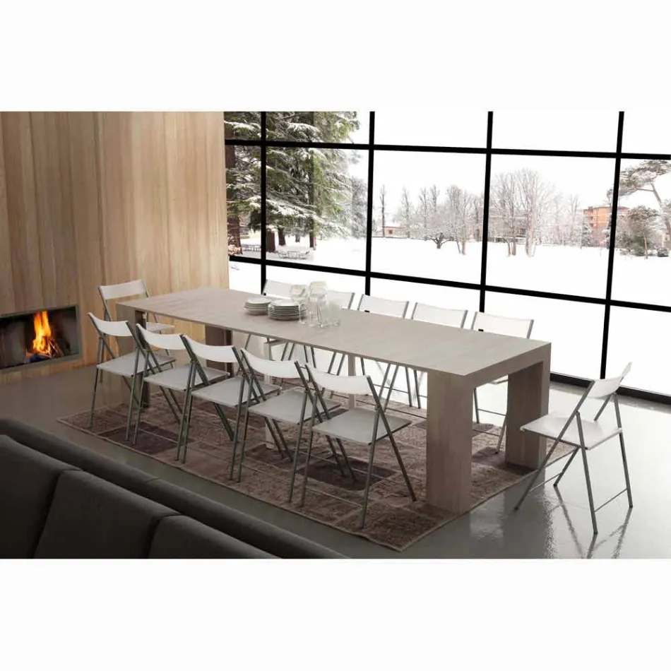 Consola extensible hasta 295 cm en melamina plegable Uri Viadurini