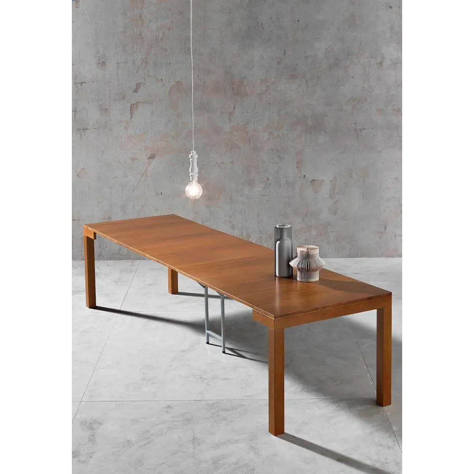 Consola extensible hasta 12 asientos en madera de nogal Made in Italy - Picchia Viadurini