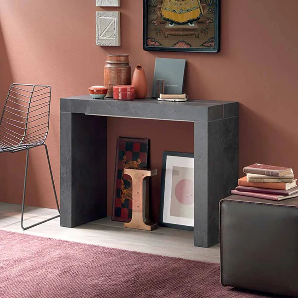 Consola extensible hasta 290 cm con tablero de madera Made in Italy - Seregno Viadurini