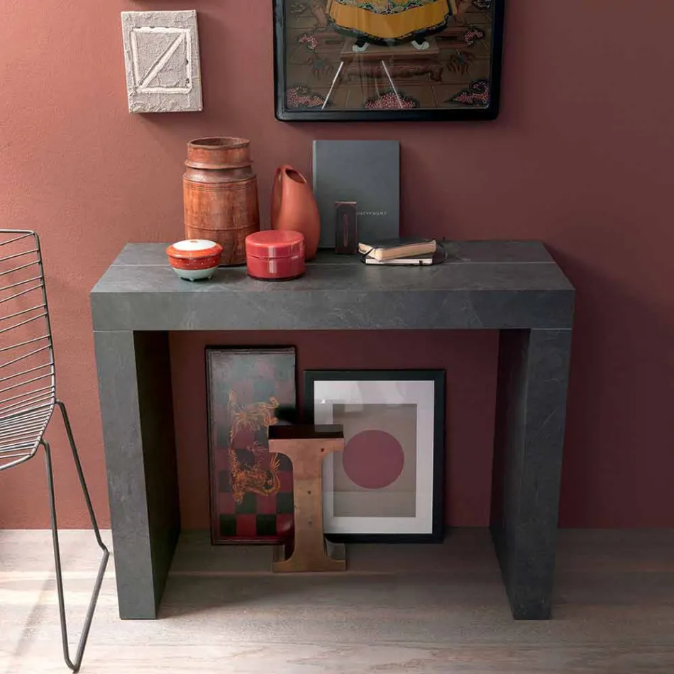 Consola extensible hasta 290 cm con tablero de madera Made in Italy - Seregno Viadurini