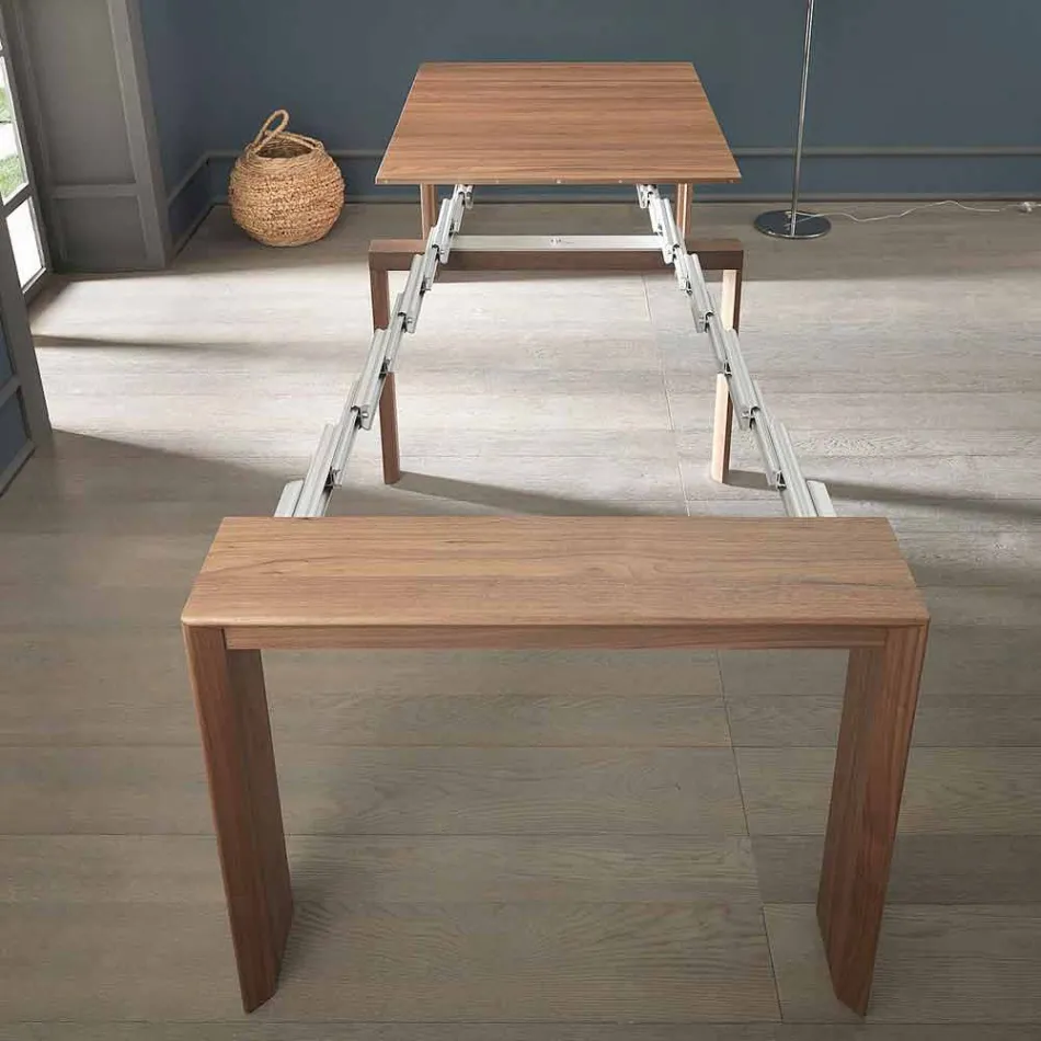 Consola extensible hasta 295 cm en madera de diseño Made in Italy - Temocle Viadurini