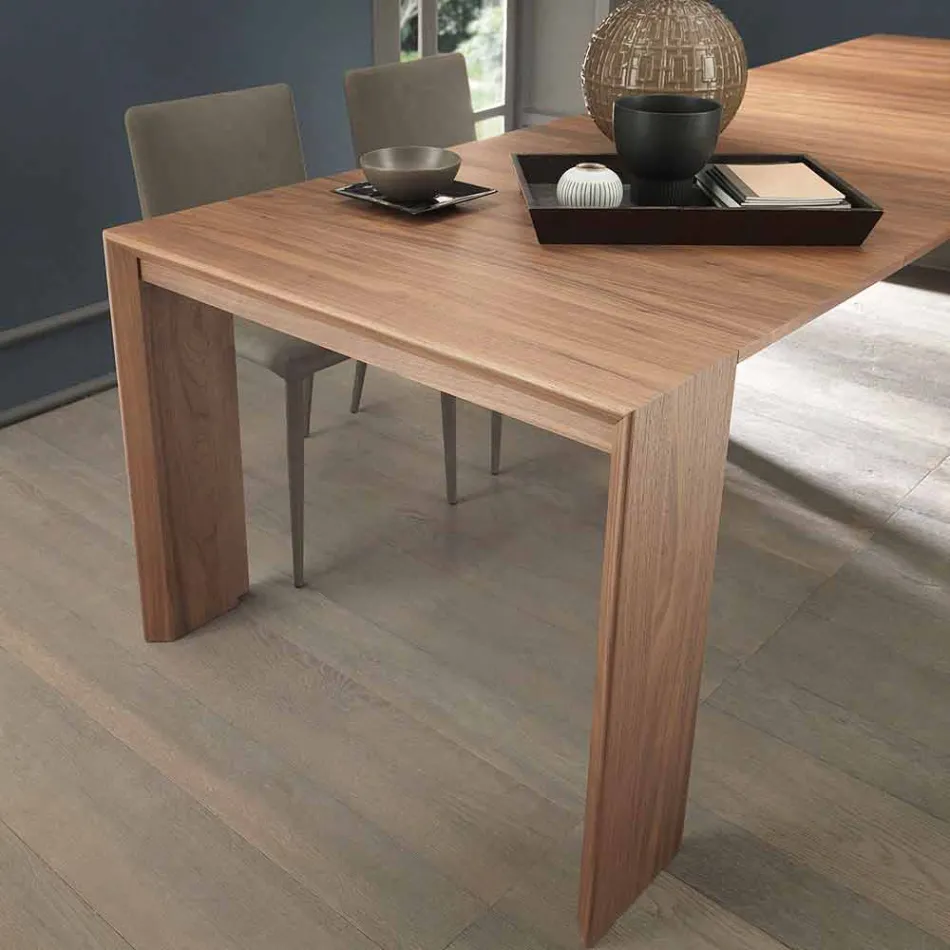 Consola extensible hasta 295 cm en madera de diseño Made in Italy - Temocle Viadurini