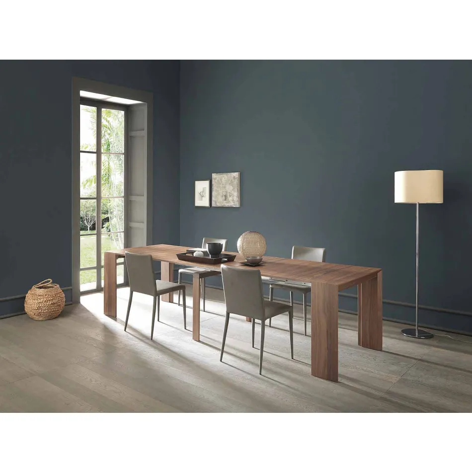 Consola extensible hasta 295 cm en madera de diseño Made in Italy - Temocle Viadurini