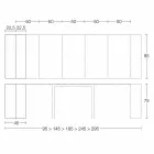 Consola extensible hasta 295 cm en madera de diseño Made in Italy - Temocle Viadurini