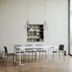 Consola extensible hasta 300 cm con estructura blanca Made in Italy - Tesoro Viadurini