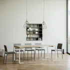Consola extensible hasta 300 cm con estructura blanca Made in Italy - Tesoro Viadurini