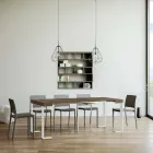 Consola extensible hasta 300 cm con estructura blanca Made in Italy - Tesoro Viadurini