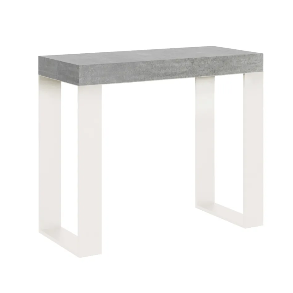 Consola extensible hasta 300 cm con estructura blanca Made in Italy - Tesoro Viadurini