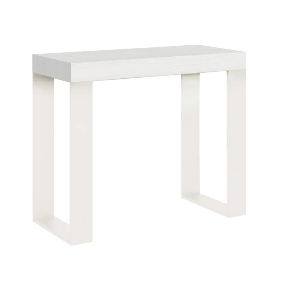Consola extensible hasta 300 cm con estructura blanca Made in Italy - Tesoro Viadurini