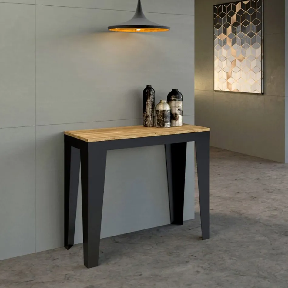 Consola extensible hasta 300 cm en micropartículas de madera Made in Italy – Flamber Viadurini