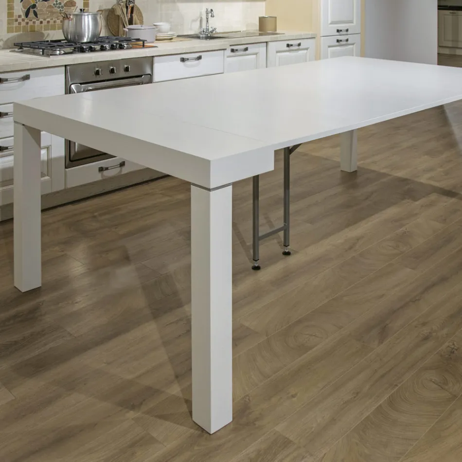 Consola extensible en madera de fresno con extensiones Made in Italy - Gandalf Viadurini