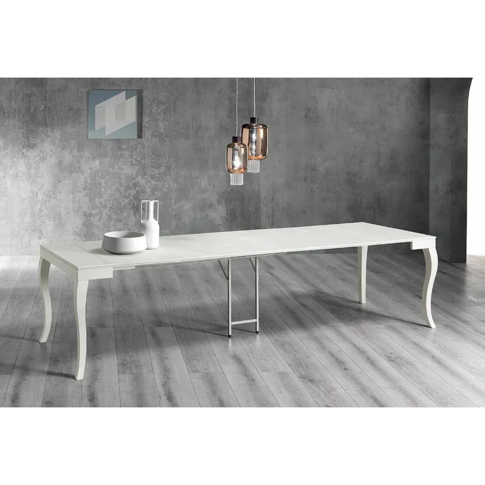Consola extensible en madera de fresno lacada gris gris - Carpintero Viadurini