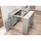 Consola extensible en melamina con extensiones Ussana integradas Viadurini