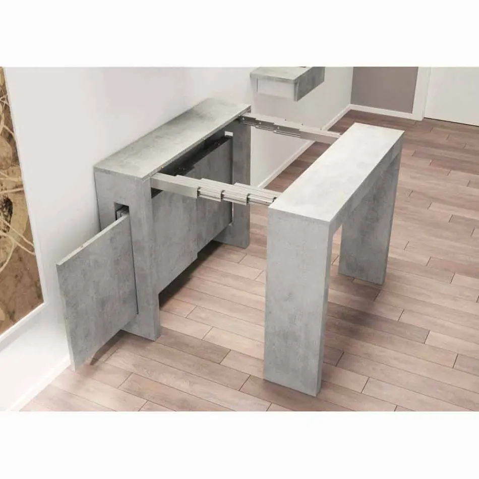 Consola extensible en melamina con extensiones Ussana integradas Viadurini