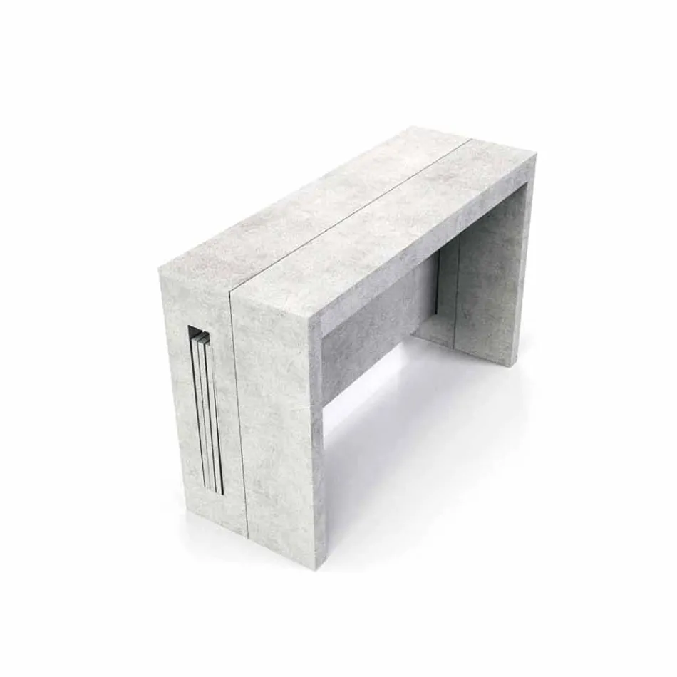 Consola extensible en melamina con extensiones Ussana integradas Viadurini