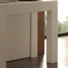 Consola extensible en melamina plegable blanca de poro abierto Bosa Viadurini