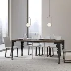 Consola extensible moderna en madera y metal antracita Made in Italy - Sassone Viadurini