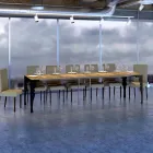 Consola extensible moderna en madera y metal antracita Made in Italy - Sassone Viadurini